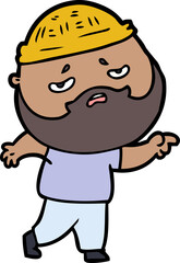 cartoon worried man with beard