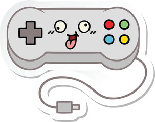 sticker of a cute cartoon game controller