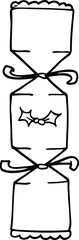 line drawing cartoon christmas cracker