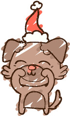 Christmas Dog Chalk Drawing