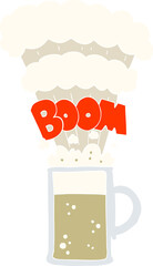 flat color illustration of exploding beer