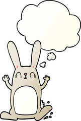 cartoon rabbit with thought bubble in smooth gradient style