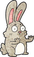 cartoon scared rabbit
