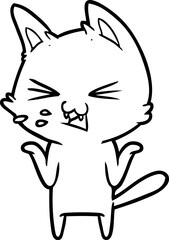 cartoon cat hissing