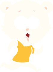 laughing teddy  bear flat color style cartoon
