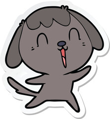 sticker of a cute cartoon dog