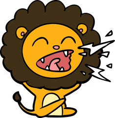 cartoon roaring lion