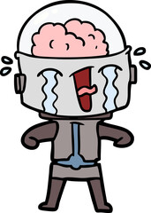 cartoon crying robot