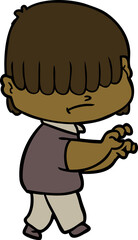 cartoon boy with untidy hair