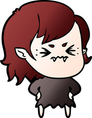 annoyed cartoon vampire girl