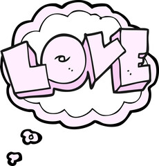 freehand drawn thought bubble cartoon love sign
