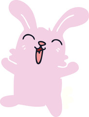 hand drawn quirky cartoon rabbit