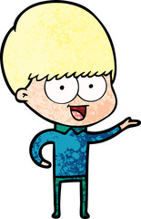 happy cartoon boy