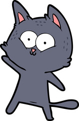 cartoon cat waving