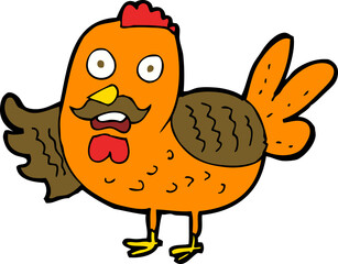 cartoon old rooster