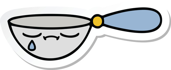 sticker of a cute cartoon measuring spoon