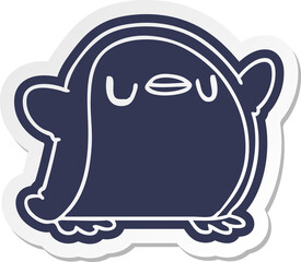 cartoon sticker kawaii of a cute penguin