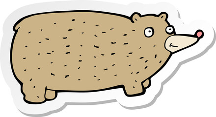 sticker of a funny cartoon bear