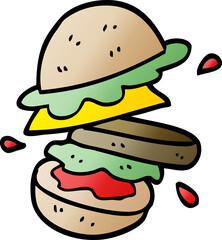 cartoon doodle burger