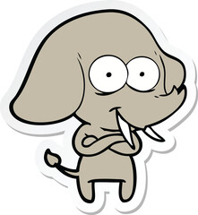 sticker of a happy cartoon elephant