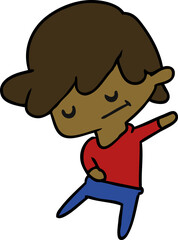 cartoon illustration of a kawaii cute boy