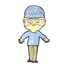 cartoon man in winter hat