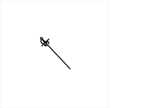 vector image of a sword, black and white colors, white and black background