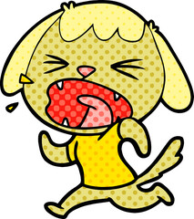 cute cartoon dog barking