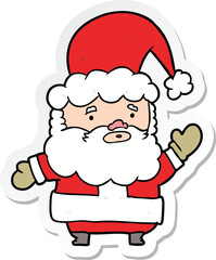 sticker of a cartoon santa claus