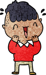 cartoon happy boy surprised