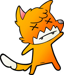 cartoon cross eyed fox