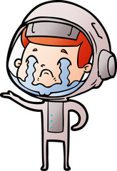 cartoon crying astronaut