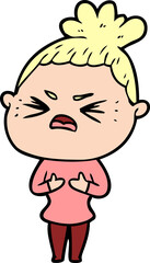 cartoon angry woman