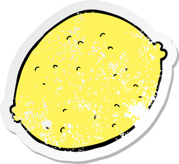 distressed sticker of a cartoon lemon