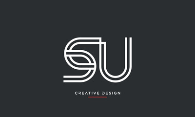 Alphabet letters icon logo SU or US monogram