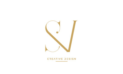 SV or VS Alphabet letters logo monogram
