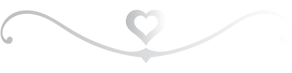 White heart for text decoration on transparent background