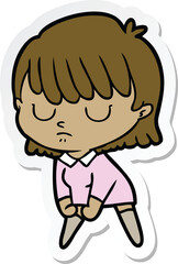 sticker of a cartoon woman