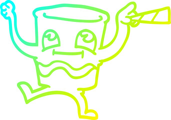 cold gradient line drawing of a cartoon whisky glass