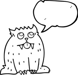 freehand drawn speech bubble cartoon beast