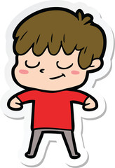 Fototapeta premium sticker of a cartoon happy boy