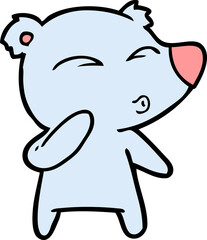 cartoon whistling bear