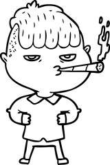 cartoon man smoking