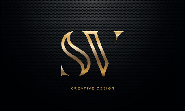 SV or VS Alphabet letters logo monogram