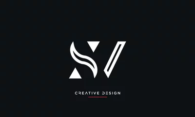 Foto op Aluminium SV or VS Alphabet letters logo monogram © design_proleague