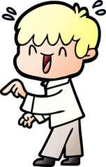 cartoon laughing boy