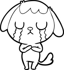 cute cartoon dog crying