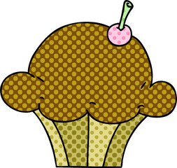 comic book style quirky cartoon muffin