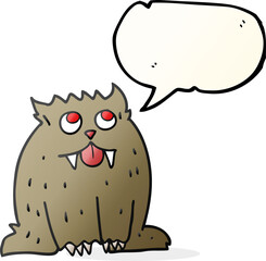 freehand drawn speech bubble cartoon beast