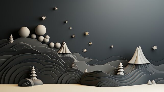 Christmas decorative tree 3d black color